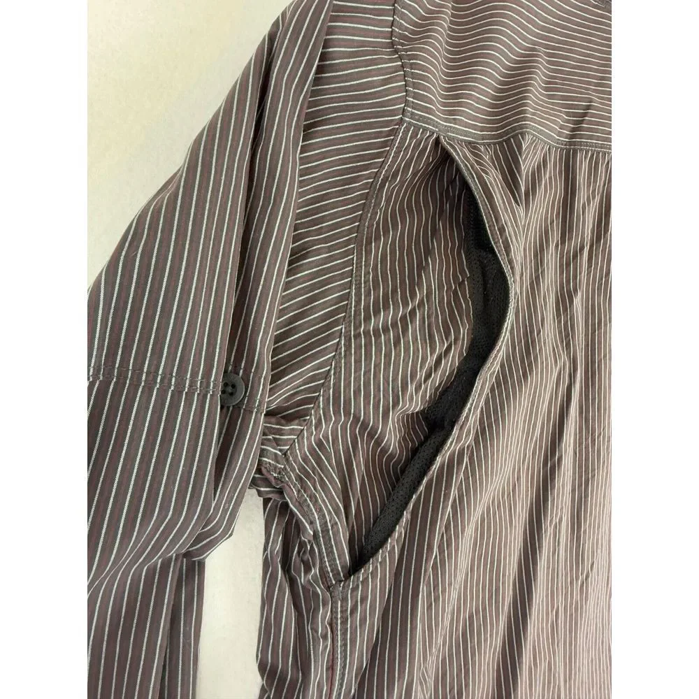 North Face‎ Tekware Shirt Large Striped Outdoors Hike Camp Gorpcore Long Sleeve